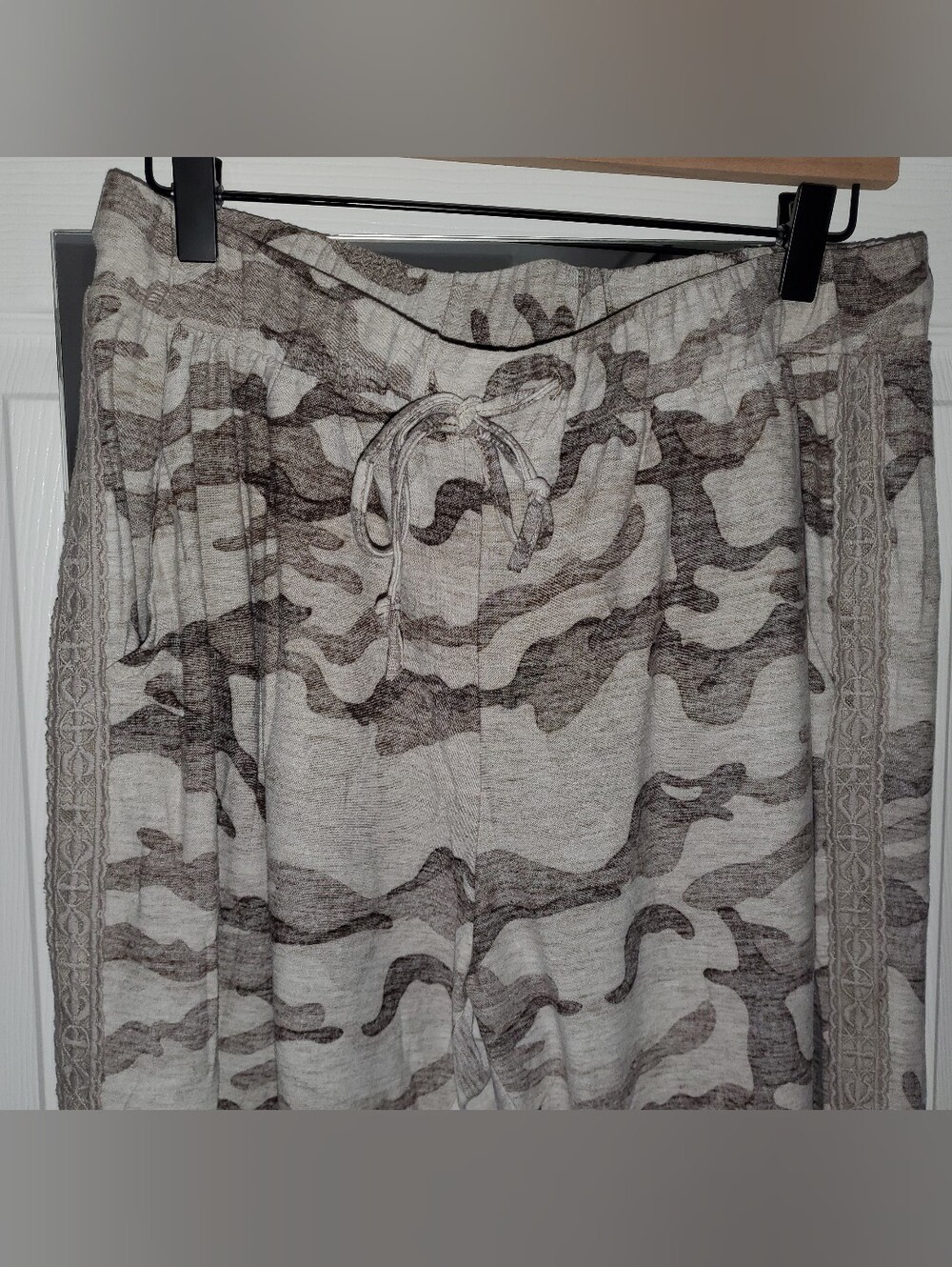 Hem & Thread Taupe and Light Gray Camo Lounge Pants